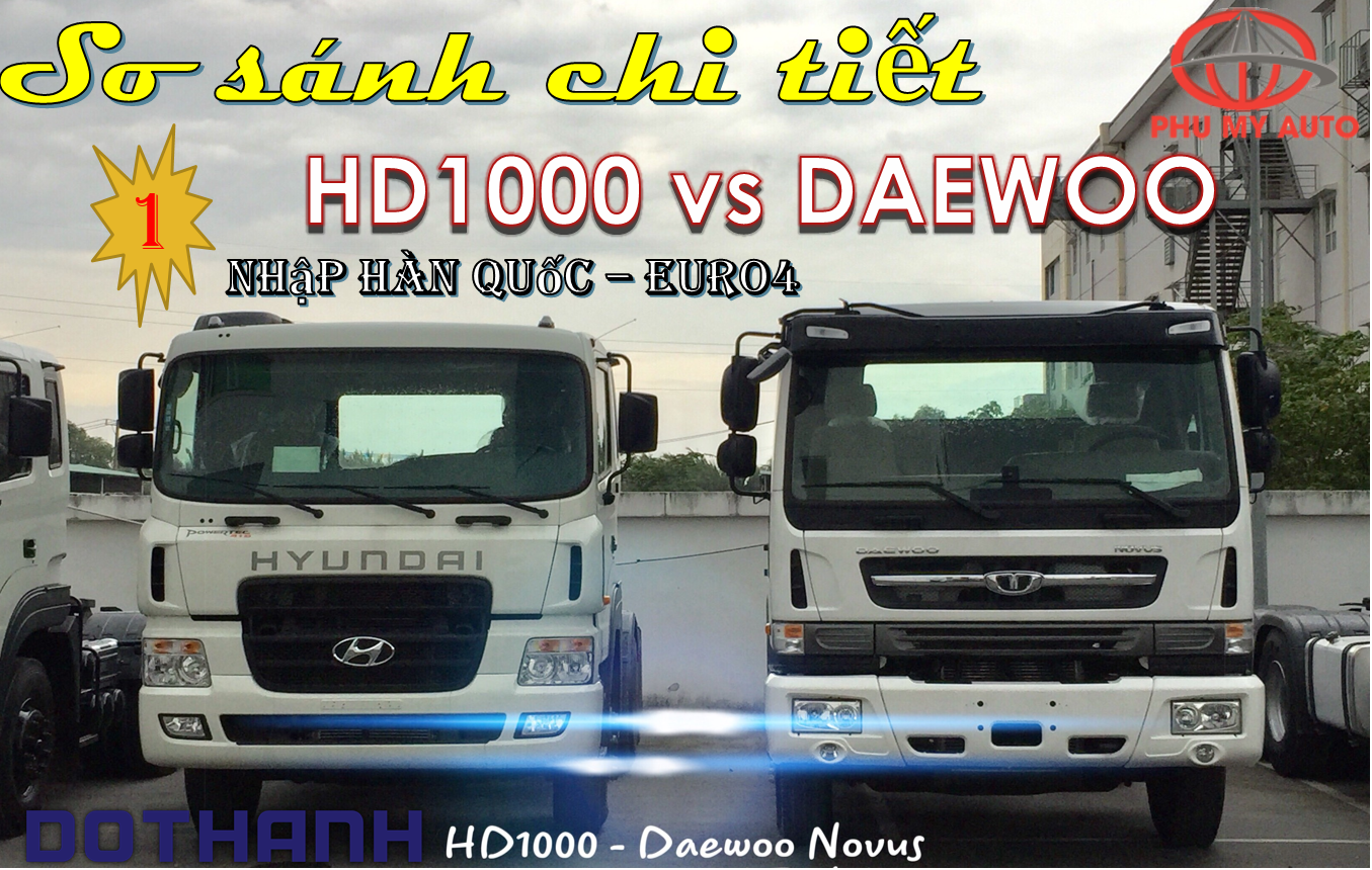 SO SÁNH CHI TIẾT dòng xe tải DAEWOO VÀ HYUNDAI